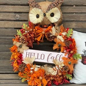 Fall owl wreath